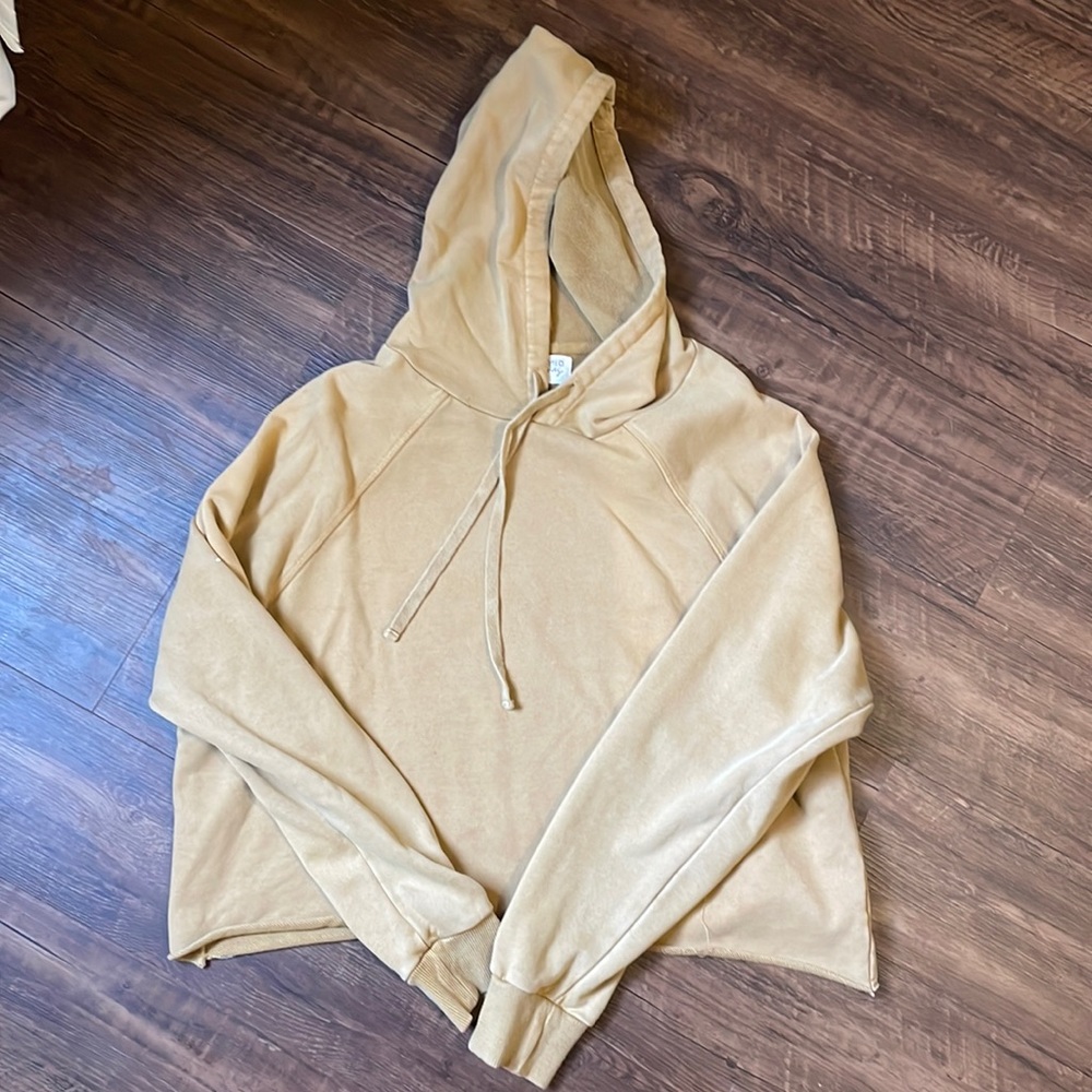 Refined Canvas cropped hoodie